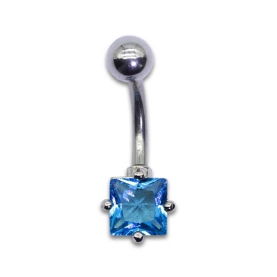 Blauwe Zirkoonnavel het Doordringen Juwelen 6mm Kristal