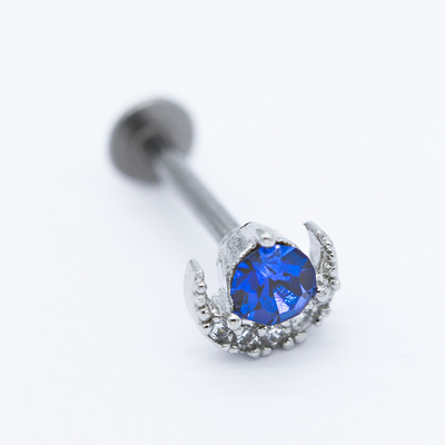 Blauwe Kristal 16g Labret het Doordringen Juwelen