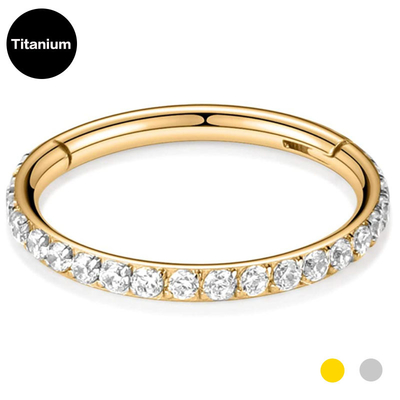G23 Gouden Duidelijke de Gemmenneus Ring For Women van Titanium Doordringende Juwelen