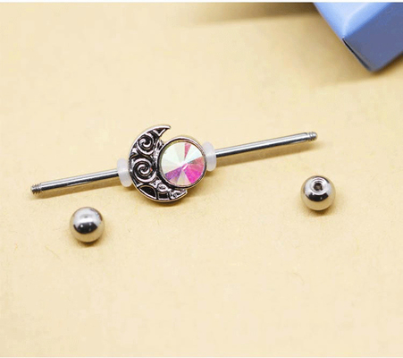 Uiterlijk Ingepast 14G 38mm van ab Crystal Gem Real Industrial Piercing Jewelry
