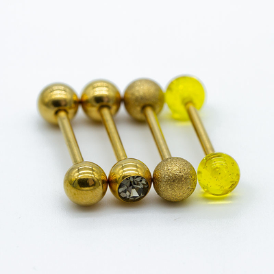 Acrylparels 4pcs per vastgestelde tongring het doordringen juwelen 16mm Gouden Maan van 14G