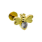 De leuke Nagel van het Staallabret van het Bijenontwerp 316L Chirurgische met Glanzende Kristallen