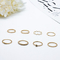 Huwelijk Ring Set Alloy Gold Transparent Diamond Ring 5pcs van het omhelzings het Regelbare Titanium