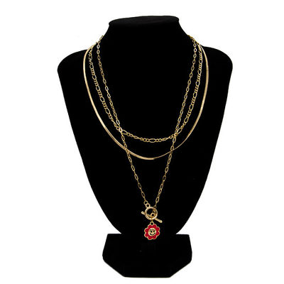 De gouden Halsband van Manier diamond castle necklace carnelian pendant voor Vrouwen