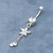 12mm Leeswijzer Zilveren Navel die om Diamant 316 de Juwelen van het Roestvrij staallichaam doordringen