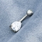 De ronde Lichaam het Doordringen Daling Crystal Belly Ring Double zircon 10mm van de Juwelenscheur