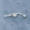 Zilver Drie Zircons-Lichaam het Doordringen Juwelen 14ga Staal Gebogen Barbell