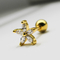 Gouden Doordringende de Juwelen Duidelijke Gemmen van het Bloemoor 1.2mm 16 Nagels van Maatoorringen