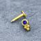 Blauw Crystal Gem Gold Labret Stud 16ga 1.2mm 8mm Lippenbar 316 Roestvrij staal
