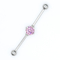 De roze Zircon-Juwelen van de Steen Industriële Bar 40mm het Chirurgische Staal Doordringen