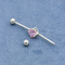 De roze Zircon-Juwelen van de Steen Industriële Bar 40mm het Chirurgische Staal Doordringen