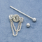 Duidelijk Crystal Industrial Piercing Dangle Jewelry 14G 38mm Zilveren Kleur