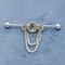 Duidelijk Crystal Industrial Piercing Dangle Jewelry 14G 38mm Zilveren Kleur