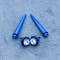 Blauw Acryloor die Faux Spits Duidelijk Crystal Gems Spiral Stretchers 2 Maat 6mm uitrekken