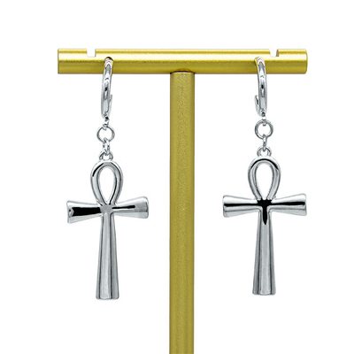 Doordringende Oorringen Wit Opal Earrings Smooth Surface van de legerings de Dwarshoepel